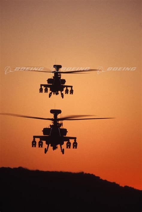Boeing Images Two AH 64D Apache Longbows In Tandem Flight