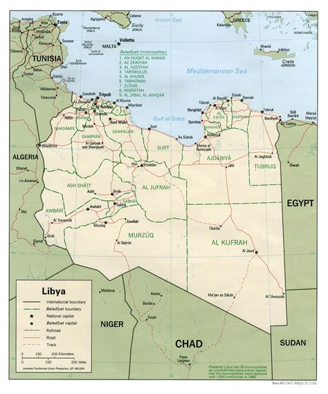 Libye • Carte • PopulationData.net
