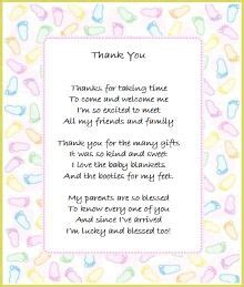 Free baby poems, verse, rhymes, baby to be wishes. Neutral Thank You Poem From Baby | Thank you poems, Baby ...