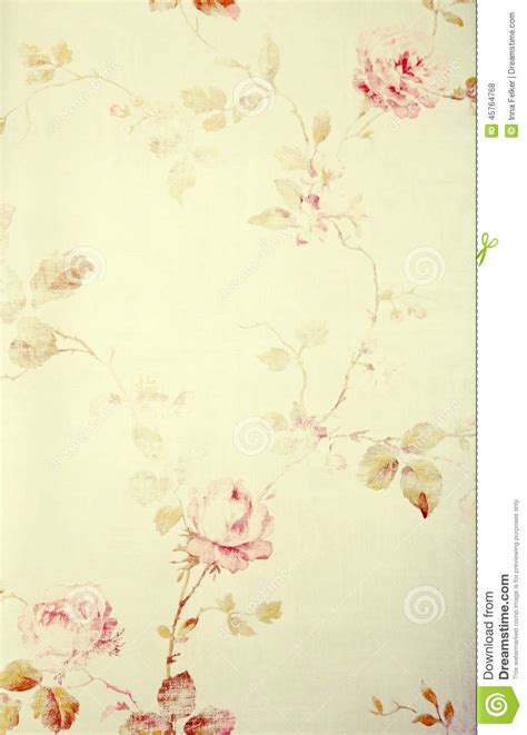 Vintage Victorian Wallpaper With Floral Pattern Stock