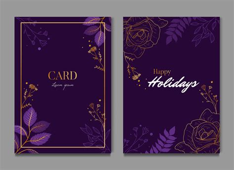 Simple Dark Purple Floral Celebration Wedding Card Invitation 602692