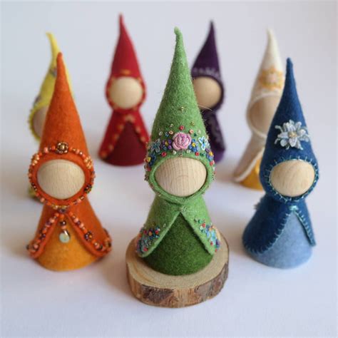 Waldorf Inspired Days Of The Week Peg Doll Gnomes By Tinyfairyworlds