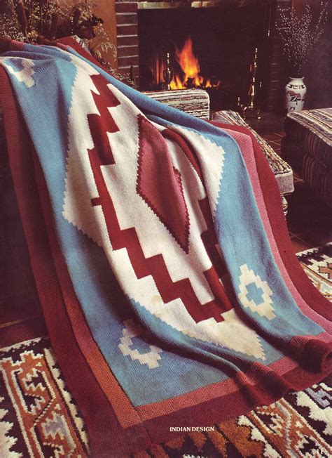 70s Vintage Pattern Navajo Knit Afghan Pdf Pattern By