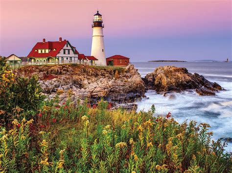 This puzzle has been completed. White Mountain Puzzles Maine Lighthouse Jigsaw Puzzle ...