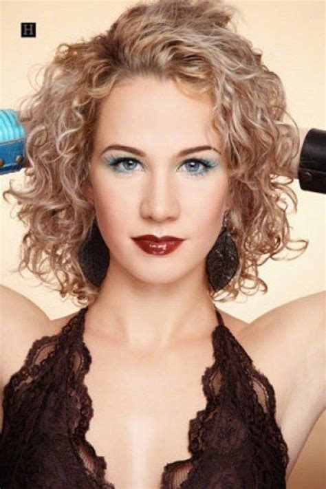 A medium curly hairstyle is soft, natural and carefree, with plenty of body that falls into place on its these thick red locks are left to fall on and over the shoulders showing off the large loose waves this medium length hairstyle is styled into waves through the sides and back giving this 'do plenty. Curly Hairstyle Medium Length Latest Hairstyle | Permed ...