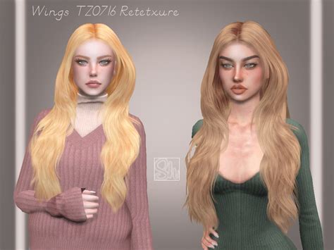The Sims Resource Wings Tz0716 Hair Retextured By Sharareh Sims 4 Hairs