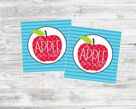 An Apple For My Teacher Back To School Tags Tags For Teacher Etsy