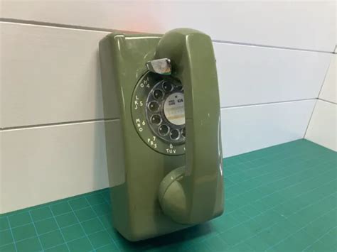 Vintage Bell Systems Western Electric Green Wall Mounted Rotary Phone
