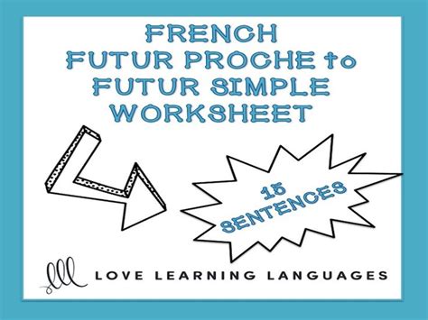 French Future Proche To Futur Simple Worksheet For The Love Learning