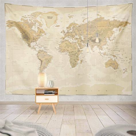 Amazon Com Summor Wall Tapestry Wall Hanging Tapestry Map World