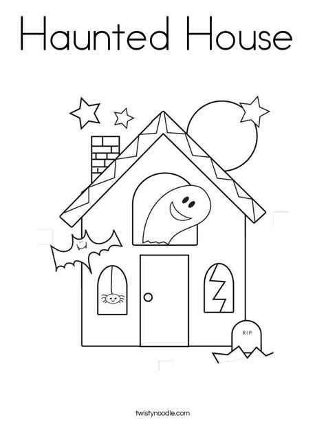Halloween halloween haunted house coloring page coloring home. Haunted House Coloring Page - Twisty Noodle