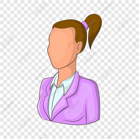 Woman With Ponytail Avatar Icon Character Web Caucasian Png And