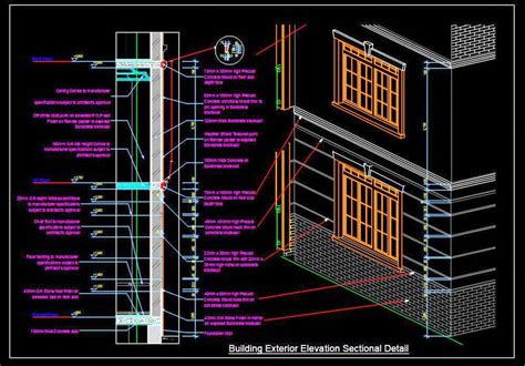 Building Facade Elevation Architecture Working Drawing Dwg Details Autocad Dwg Plan N Design