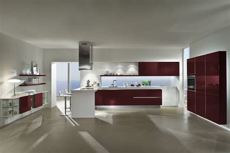 Wine Red High Gloss Kitchen Certainly One Of A Kind Eigentijdse