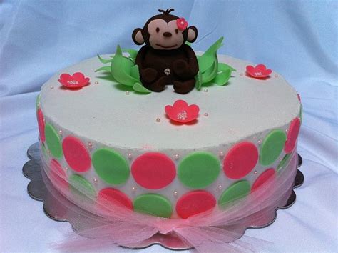 Pink Mod Monkey Decorated Cake By Sugarmommas Custom Cakesdecor