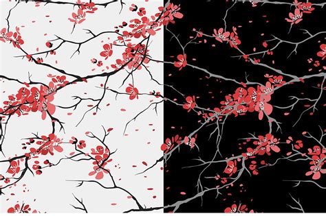 Cherry Blossom Seamless Pattern Custom Designed Graphic Patterns