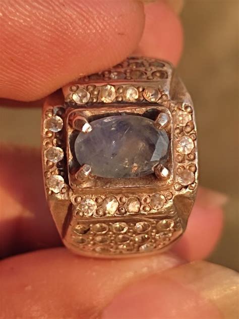 Blue Sapphire Natural Ring Perak Murni Tebal Lazada Indonesia