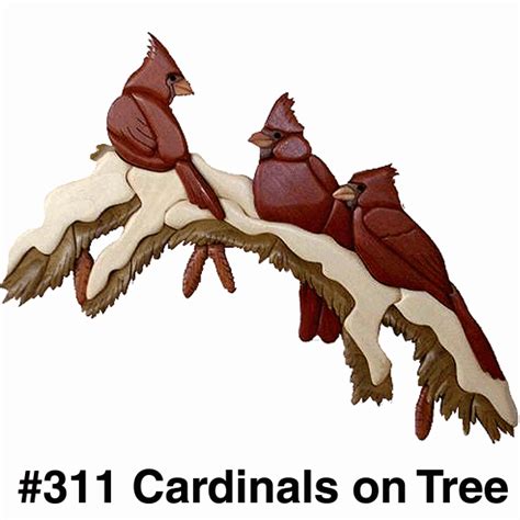 Intarsia Cardinals In Tree Intarsia Wood Working By Kathy Wise