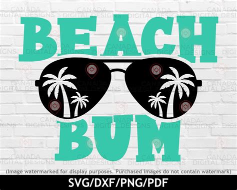 Beach Bum With Palm Trees Svg Filevacation Svg File Vector Etsy My