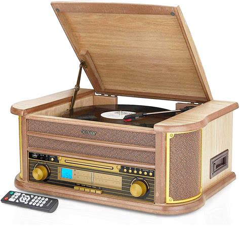 Buy Denver 8 In 1 Cd Cassette Player Retro Wooden Record Player Hifi