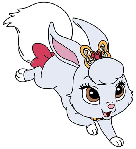 A White Rabbit With Brown Eyes And A Bow On Its Head Is Flying Through