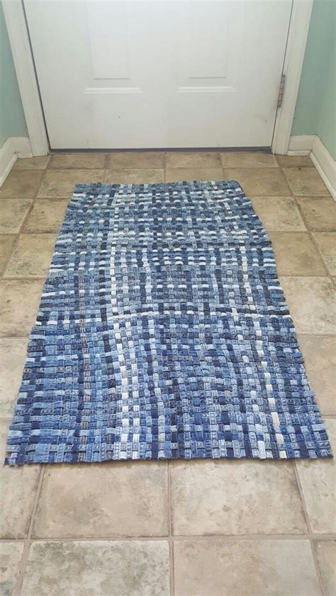 Denim Woven Seams Rug From Recycled Jeans Looks Great In Your Hallway
