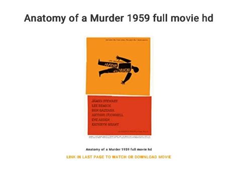 Anatomy Of A Murder 1959 Full Movie Hd