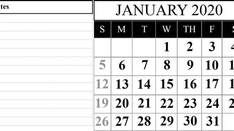 Calendar With Space To Write Print Out Best Calendar Example