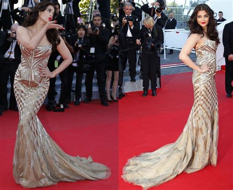 Aishwarya Rai Makes Dazzling Appearance In Gold At Cannes Film Festival