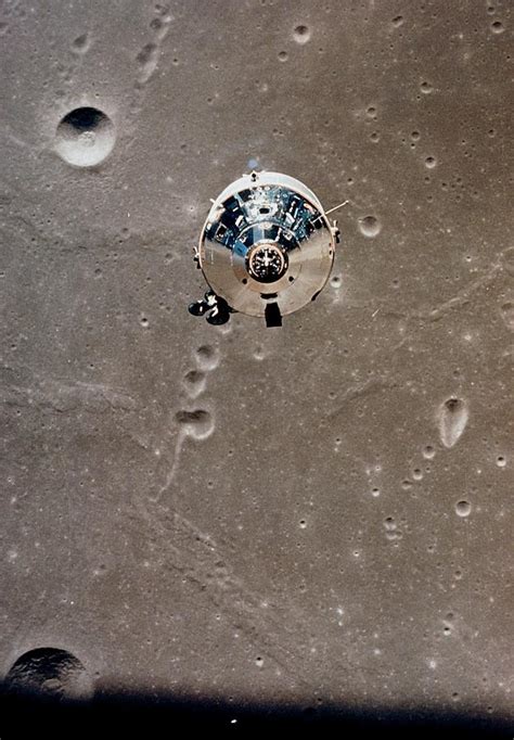 View Of Apollo 11 Command Module In Lunar Orbit Photograph By Nasa