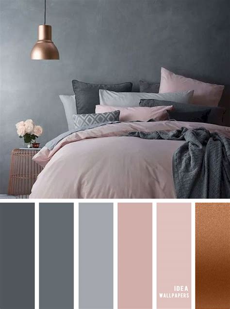 25 Best Color Schemes For Your Bedroom Grey And Pink Mauve Copper Accents Idea
