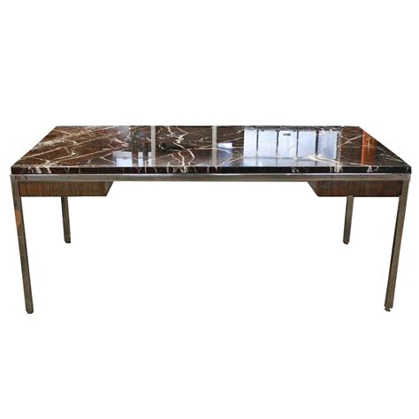 Vintage Custom Inland Steel Co Marble And Steel Desk Chairish