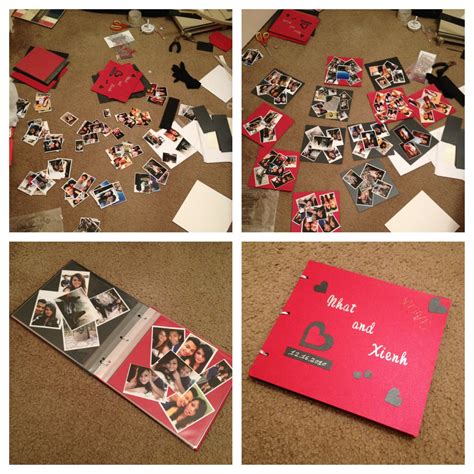 On each page, answer prompts like if get your name and anniversary date branded on the front to remind him what's what. Anniversary Scrapbook | cute ideas for bf | Pinterest ...