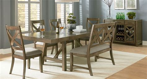 So choose a set that works for every occasion! Omaha Dining Room Set w/ X-Back Bench (Grey) - Formal ...