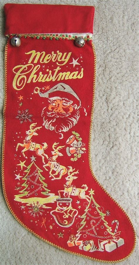 vintage red felt christmas stocking merry christmas vintage vintage christmas stockings
