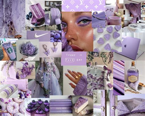 Lavender Light Purple Aesthetic Wall Collage Kit Soft Purple Etsy