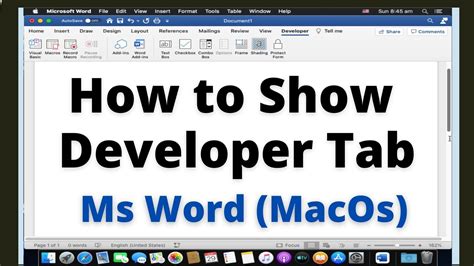 How To Show Developer Tab In Ms Word For Mac Pickupbrain Be Smart