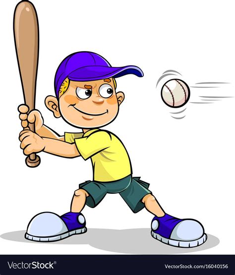 Boy Playing Baseball Royalty Free Vector Image Cartoon Boy Cartoon
