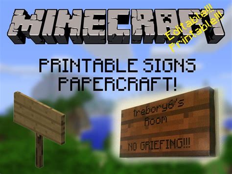 Editable And Printable Minecraft Signs In Real Life Minecraft