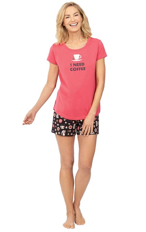Coffee Lover Short Set In Womens Cotton Pajamas Pajamas For Women Pajamagram