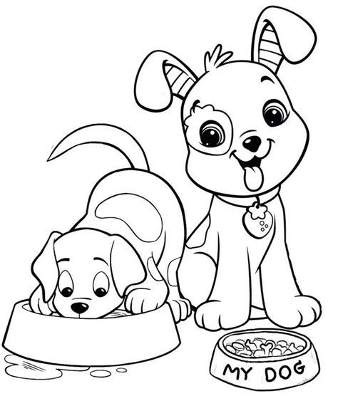 Cute Cartoon Dogs Coloring Pages