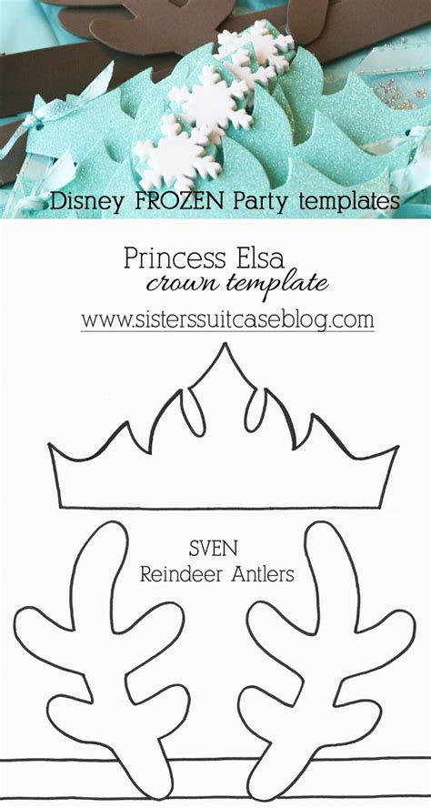 Frozen Elsa Crown Template And Sven Antler Template Disney Frozen Party
