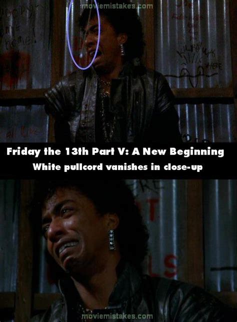 A new beginning, petak 13. Friday the 13th Part V: A New Beginning movie mistake ...