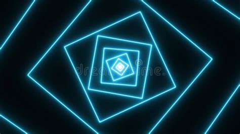 Abstract Square Neon Lines Infinity Zoom Vj Loop Background Stock