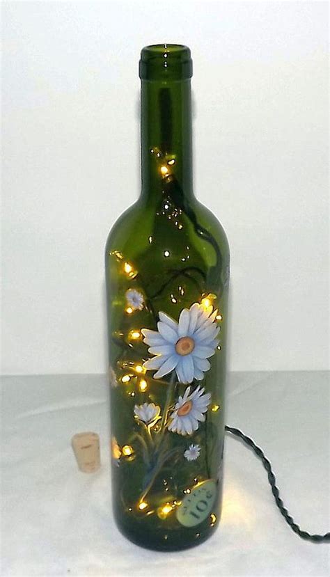 Daisies Bartable Wine Bottle Accent Lamplightgreat By Candezign 21