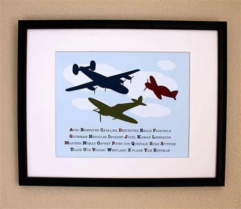 Airplane Alphabet Nursery Art Print On Luulla