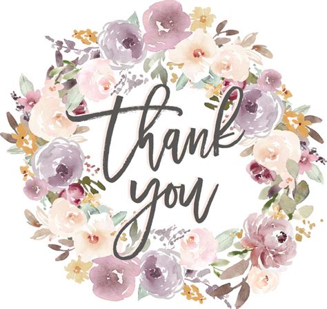 Thank You Card Floral Background Cute Thank You Card
