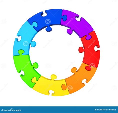 Puzzle Circle With Arrows Cartoon Vector 21447489