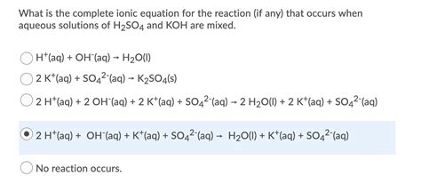 Answered: What is the complete ionic equation for… | bartleby