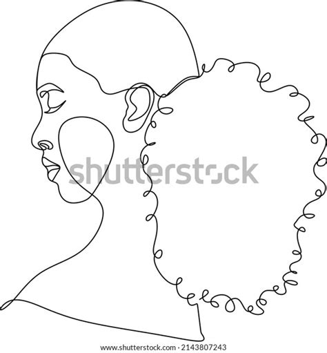 Line Art Woman Face Drawing Black Stock Vector Royalty Free